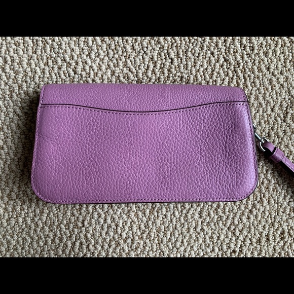 Coach pebbled purple clutch wristlet - Picture 2 of 5